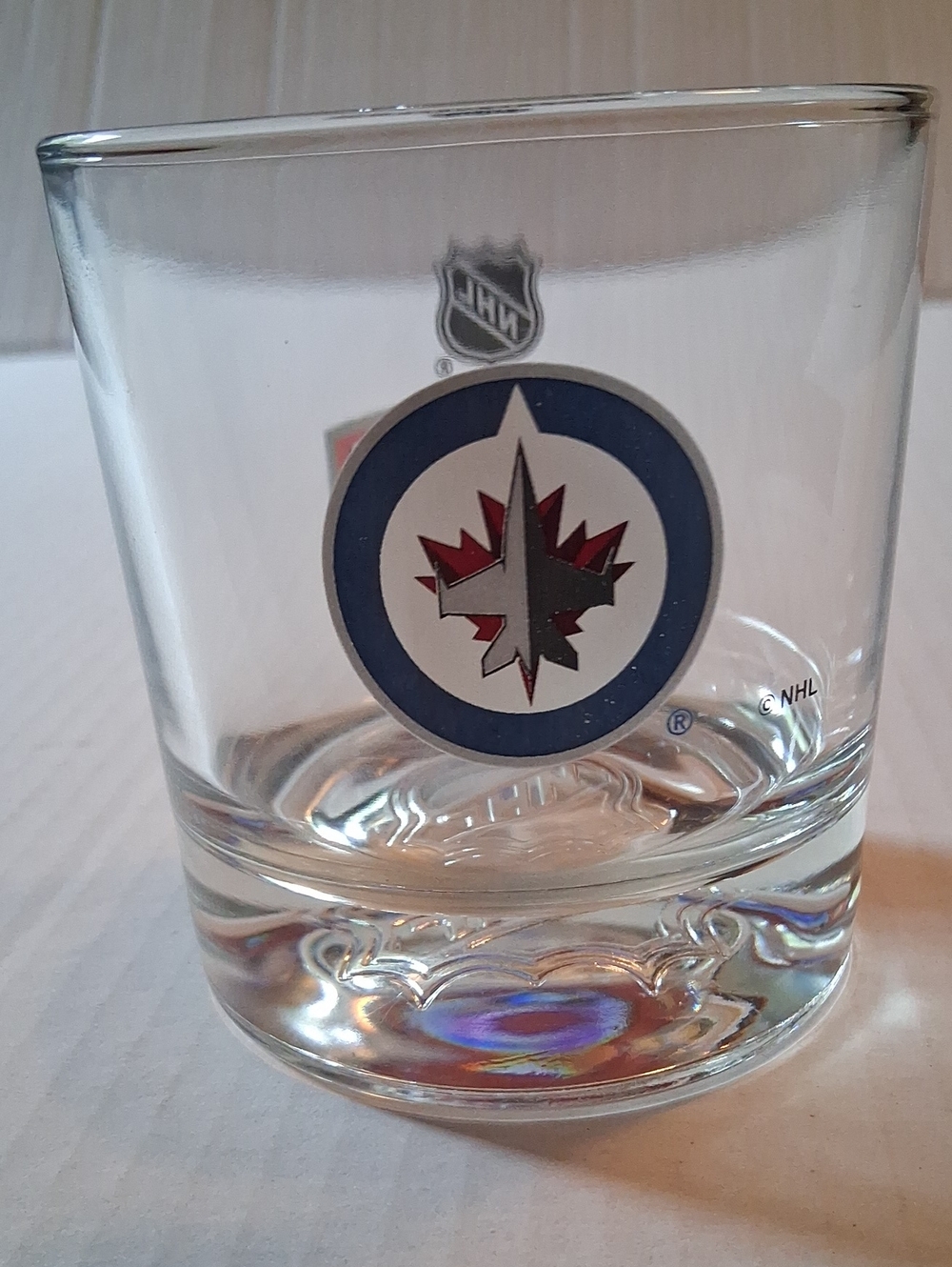 Winnipeg Jets Official NHL Clear Glass Tumbler - Blue/White/Red